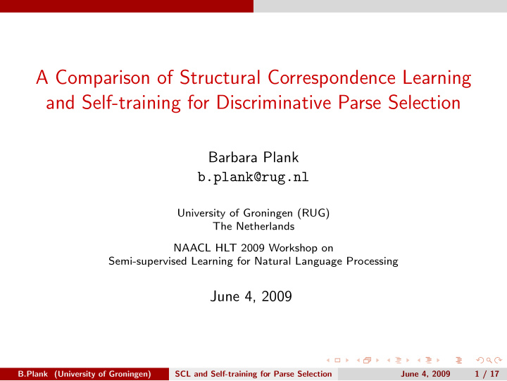 a comparison of structural correspondence learning and