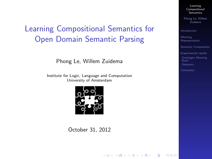 learning compositional semantics for