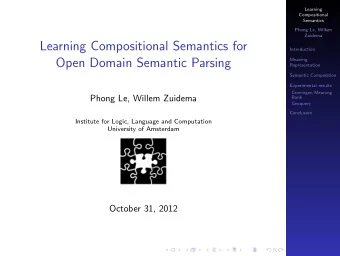 Learning Compositional Semantics for  Introduction  Open Domain Semantic Parsing  Meaning