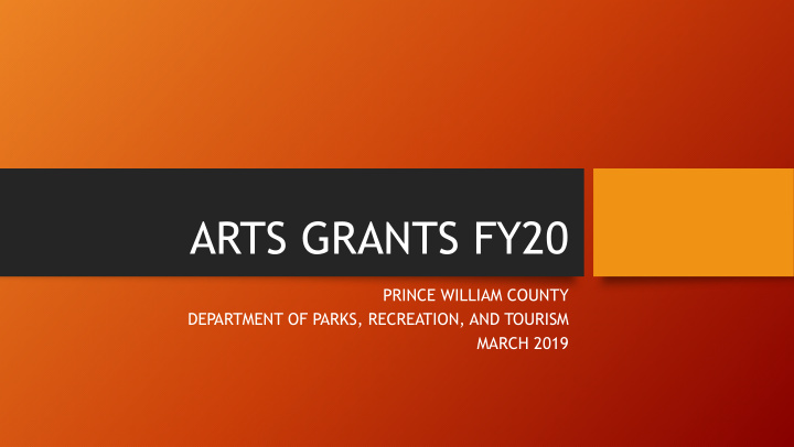 arts grants fy20