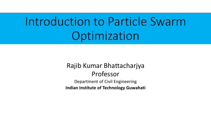 introduction to particle swarm