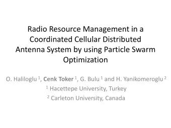 Radio Resource Management in a  Coordinated Cellular Distributed  Antenna System by using Particle