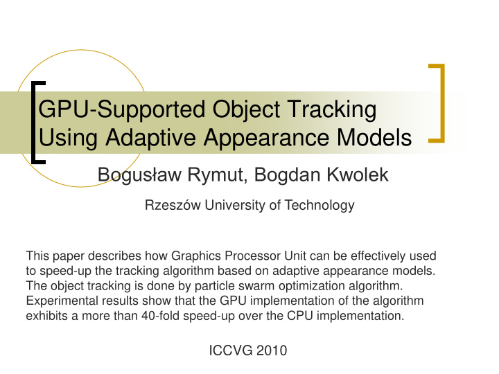 using adaptive appearance models