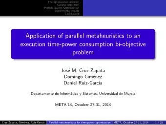 Application of parallel metaheuristics to an  execution time-power consumption bi-objective