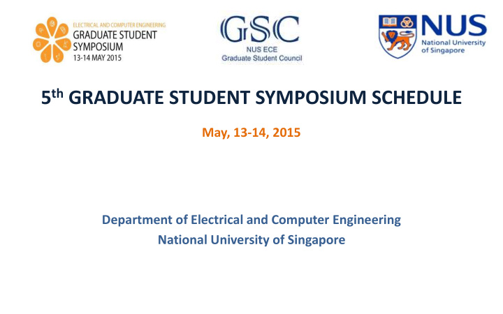 5 th graduate student symposium schedule