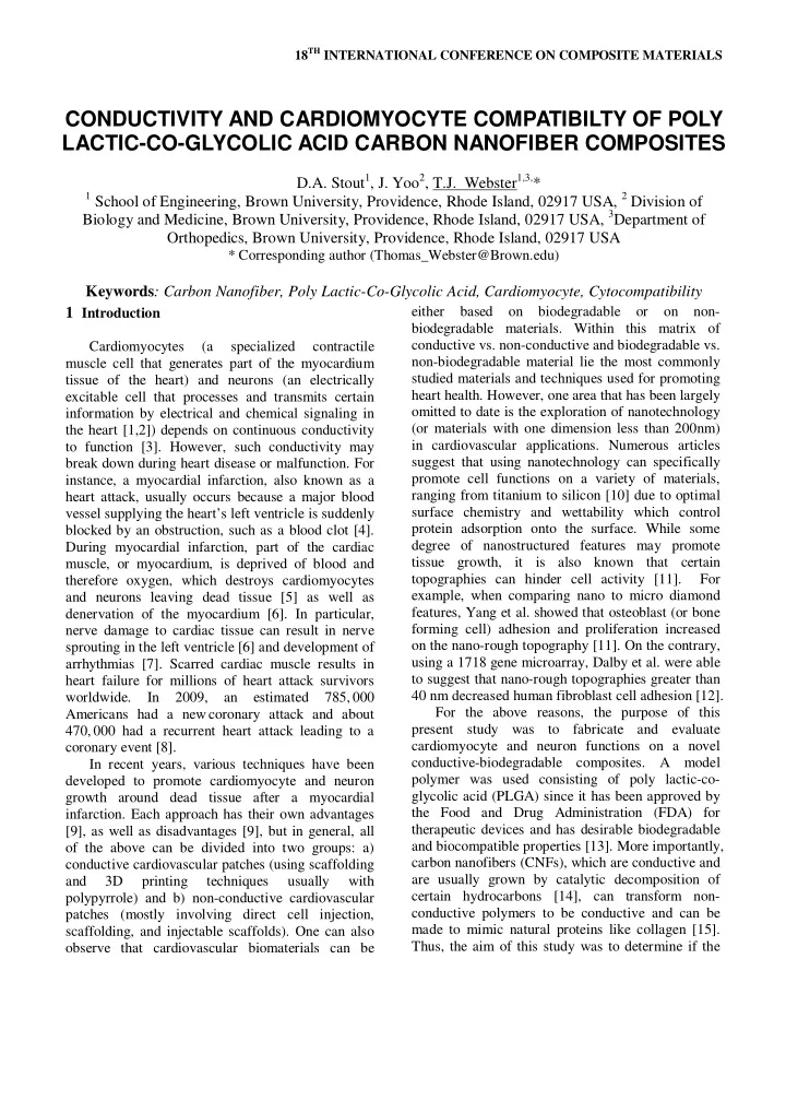 conductivity and cardiomyocyte compatibilty of poly