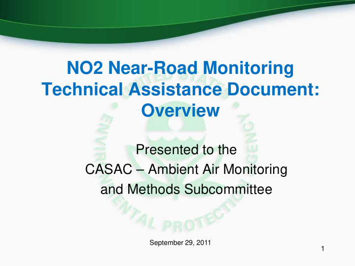 no2 near road monitoring technical assistance document