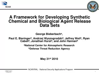 Data Sets George Bieberbach a , Paul E. Bieringer a , Andrzej Wyszogrodzki a , Jeffrey Weil a ,