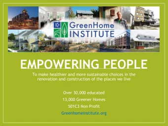 EMPOWERING PEOPLE  To make healthier and more sustainable choices in the  renovation and