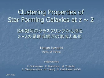 Clustering Properties of  Clustering Properties of  Star Forming Galaxies at z ~ 2  Star Forming