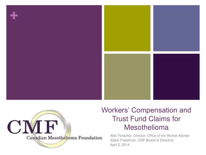 workers compensation and trust fund claims for