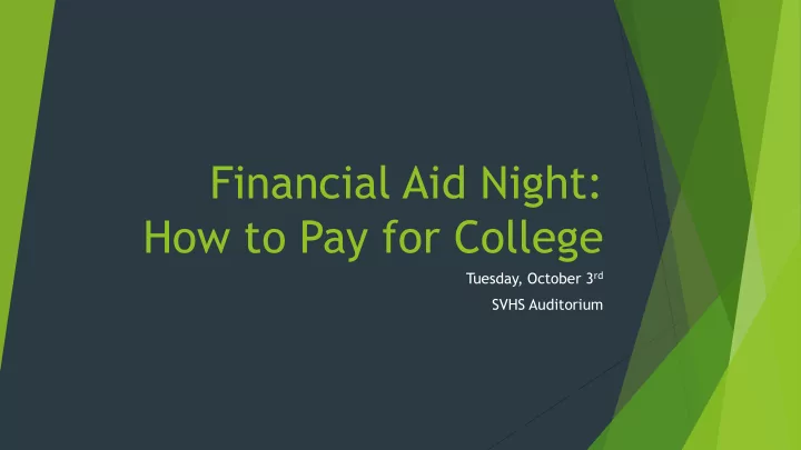 how to pay for college