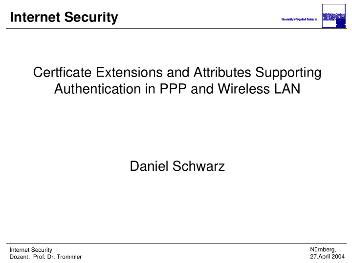 internet security certficate extensions and attributes