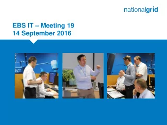 EBS IT  Meeting 19  14 September 2016  Conference Call Details Conference call :  UK Numbers