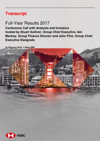 Transcript  Full-Year Results 2017  Conference Call with Analysts and Investors  hosted by Stuart