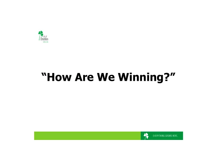 how are we winning we win with people we win with people