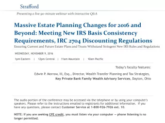 Requirements, IRC 2704 Discounting Regulations  Ensuring Current and Future Estate Plans and Trusts