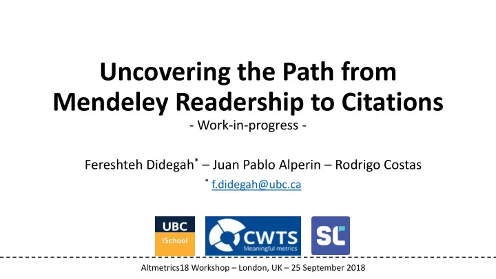 uncovering the path from mendeley readership to citations