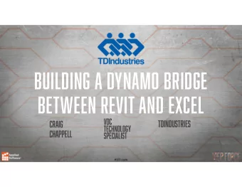 Building a Dynamo Bridge  between revit and excel  Vdc  Tdindustries  Craig  technology  chappell