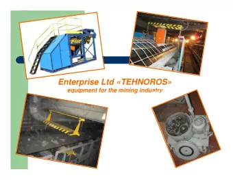 Enterprise Ltd TEHNOROS  equipment for the mining industry  ABOUT  Enterprise Ltd
