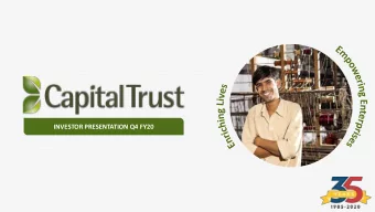INVESTOR PRESENTATION Q4 FY20  COMPANY OVERVIEW  1  ABOUT CAPITAL TRUST  STORY  VISION  ORIGINS