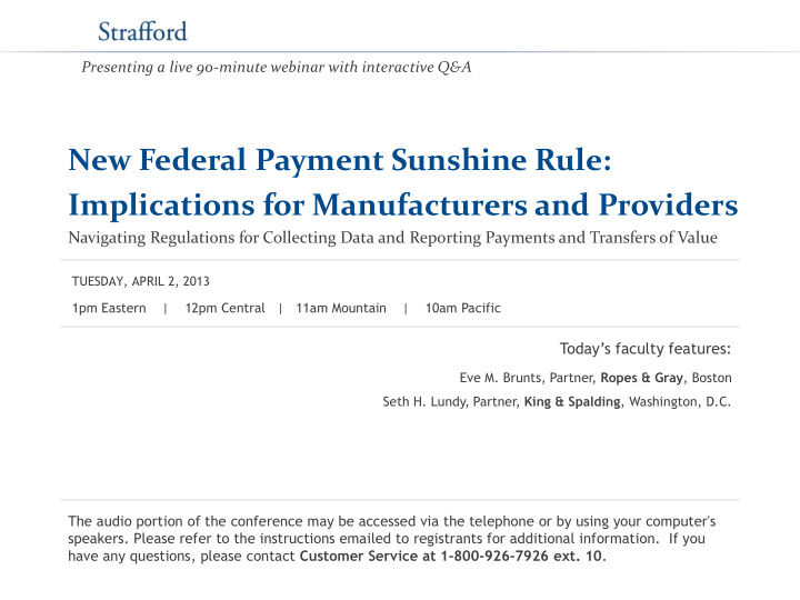 new federal payment sunshine rule implications for
