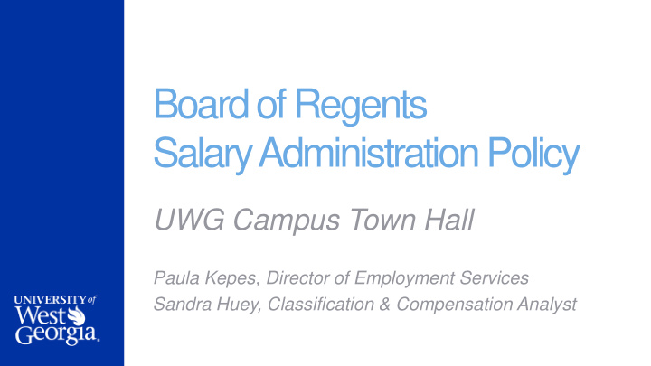 board of regents salary administration policy