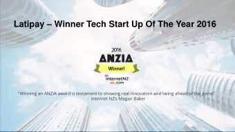 Latipay  Winner Tech Start Up Of The Year 2016  &quot;Winning an ANZIA award is testament to