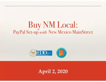 Buy NM Local: PayPal Set-up with New Mexico MainStreet  April 2, 2020  NM Economic Development