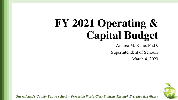 fy 2021 operating capital budget