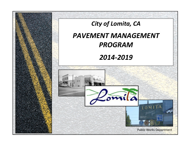 pavement management program 2014 2019