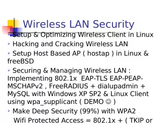 Wireless LAN Security  Setup &amp; Optimizing Wireless Client in Linux  Hacking and Cracking