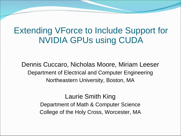 extending vforce to include support for nvidia gpus using