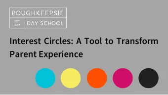Interest Circles : A Tool to Transform  Parent Experience  Poughkeepsie Day School is the leading