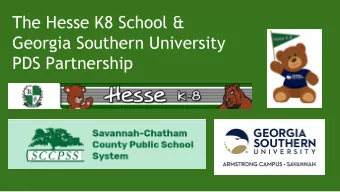 The Hesse K8 School &amp;  Georgia Southern University  PDS Partnership  Hesse/GSU Partnership