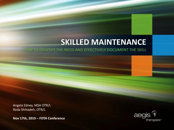 skilled maintenance