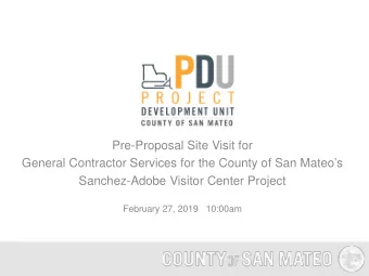 Pre-Proposal Site Visit for  General Contractor Services for the County of San Mateos