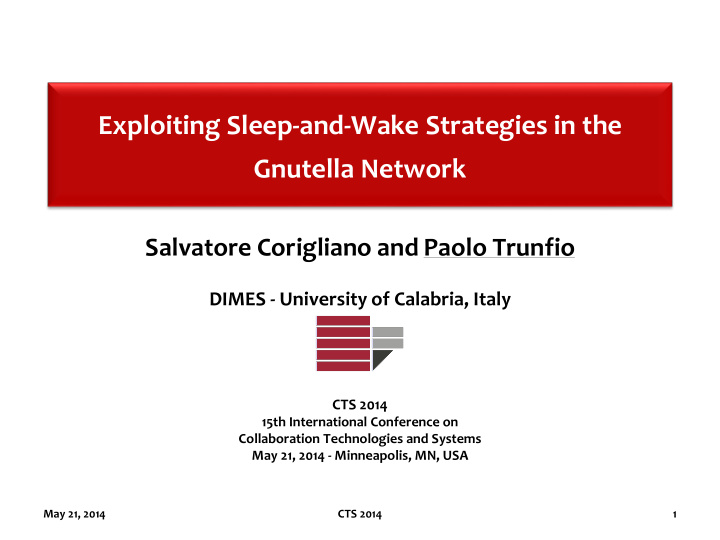 exploiting sleep and wake strategies in the gnutella