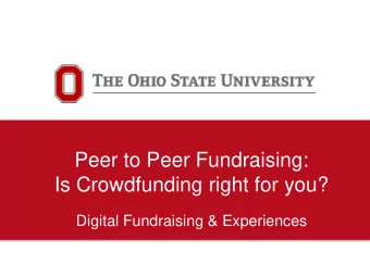 Peer to Peer Fundraising:  Is Crowdfunding right for you?  Digital Fundraising &amp; Experiences