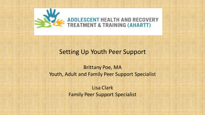 setting up youth peer support
