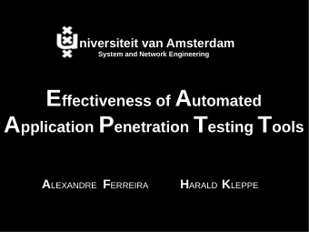 Overview  Introduction  Background  Target Application  Vulnerability Scanners  Test