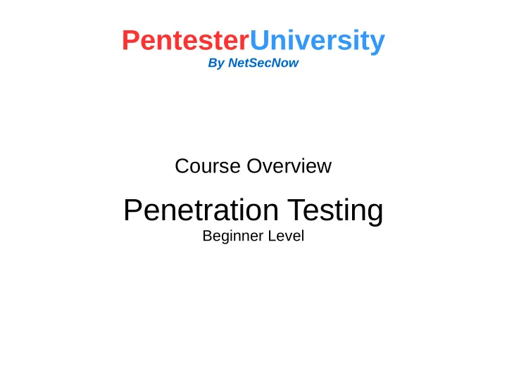 penetration testing