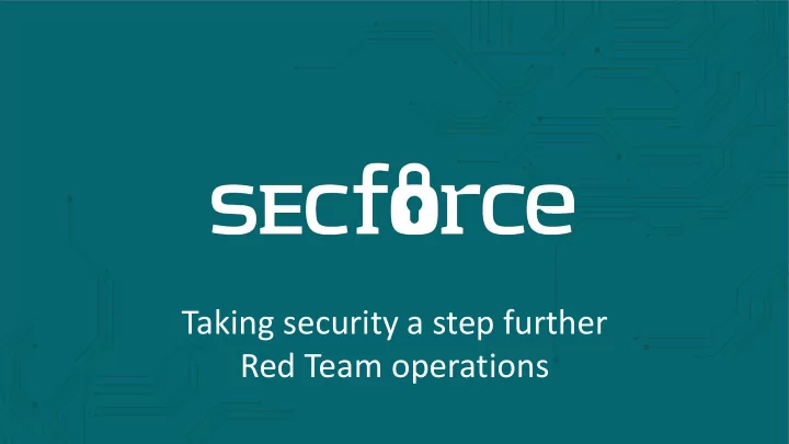 taking security a step further