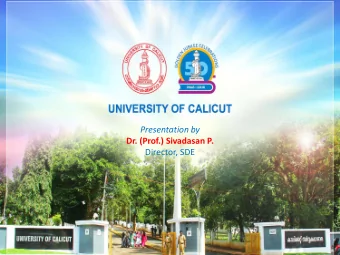 Presentation by  Dr. (Prof.) Sivadasan P.  Director, SDE  Jurisdiction  38.68% of the area of