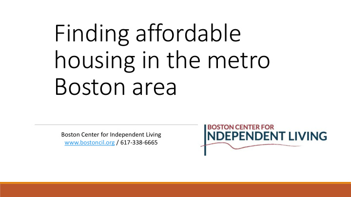 housing in the metro boston area