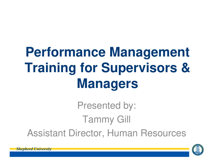 performance management training for supervisors managers