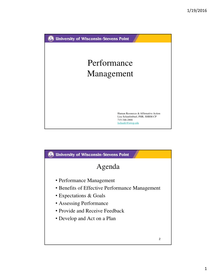 performance management