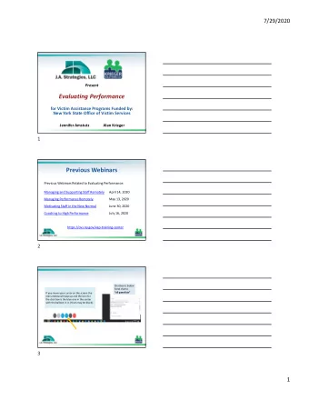 How to Develop  a Strategic Plan  Evaluating Performance  Jennifer Amstutz  Alan Krieger  for