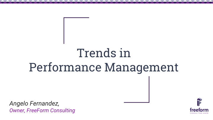 trends in performance management