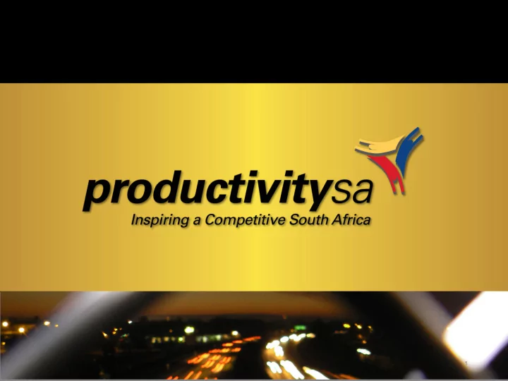 1 who ho i is pr s produc uctivi vity